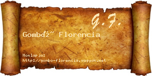 Gombó Florencia névjegykártya